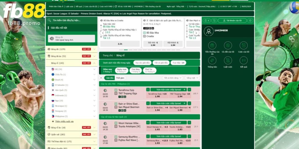 Cá cược bóng rổ tại Fb88 thú vị